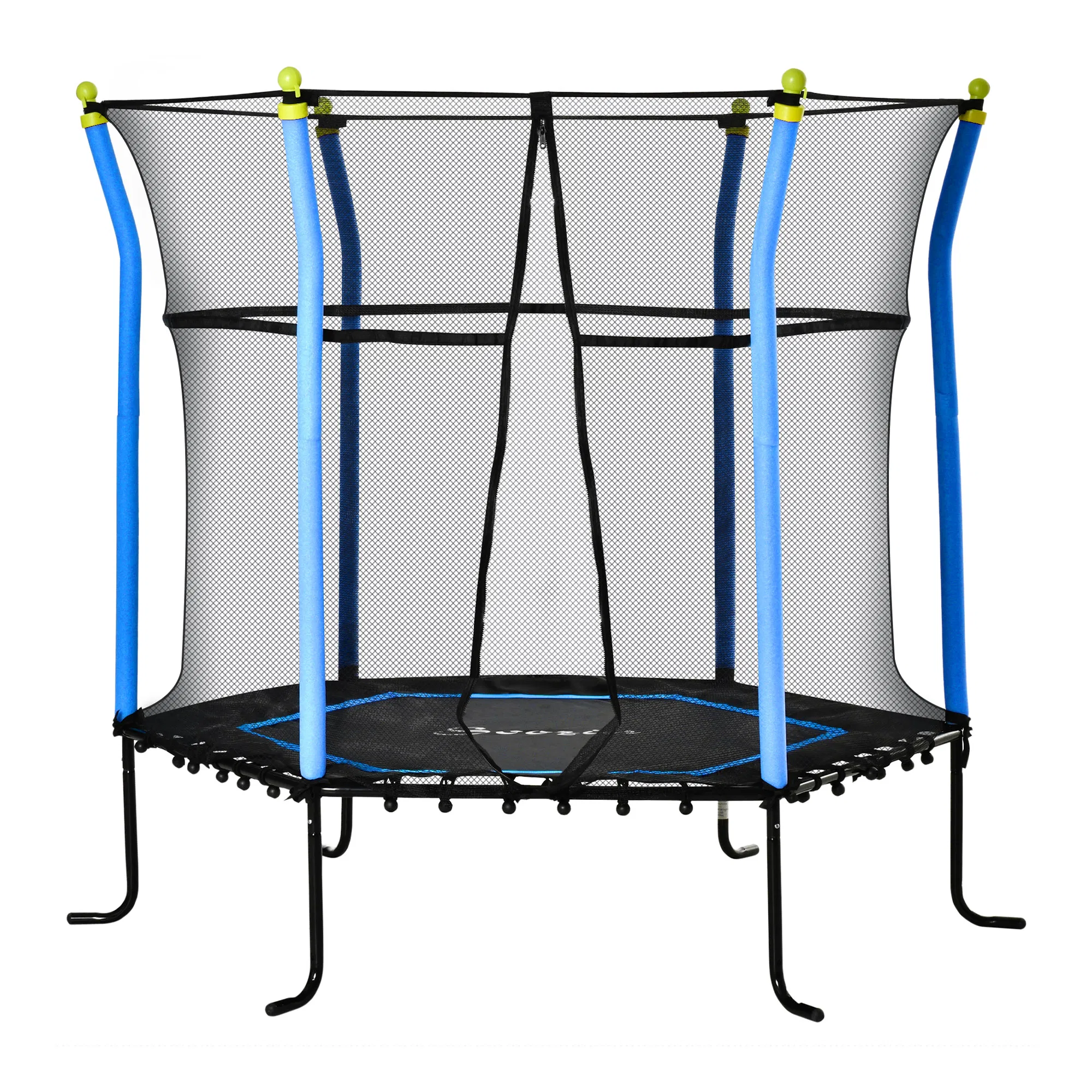 64" Kids Trampoline Mini Indoor/Outdoor Bouncer Jumper with Enclosure Net Elastic Thick…