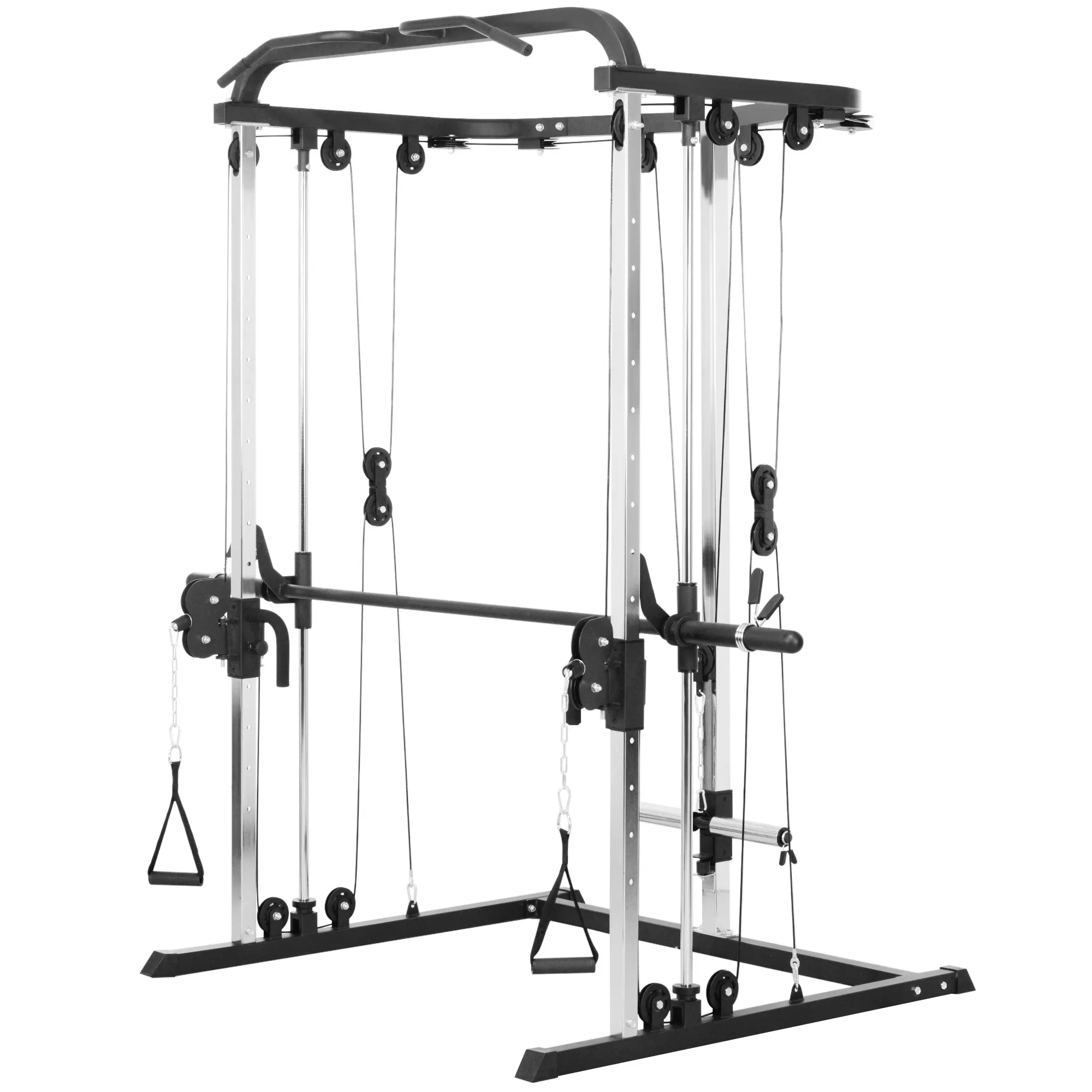 3-in-1 Smith Machine Power Rack with Cable Crossover System, Pull up Station, 16-Level…