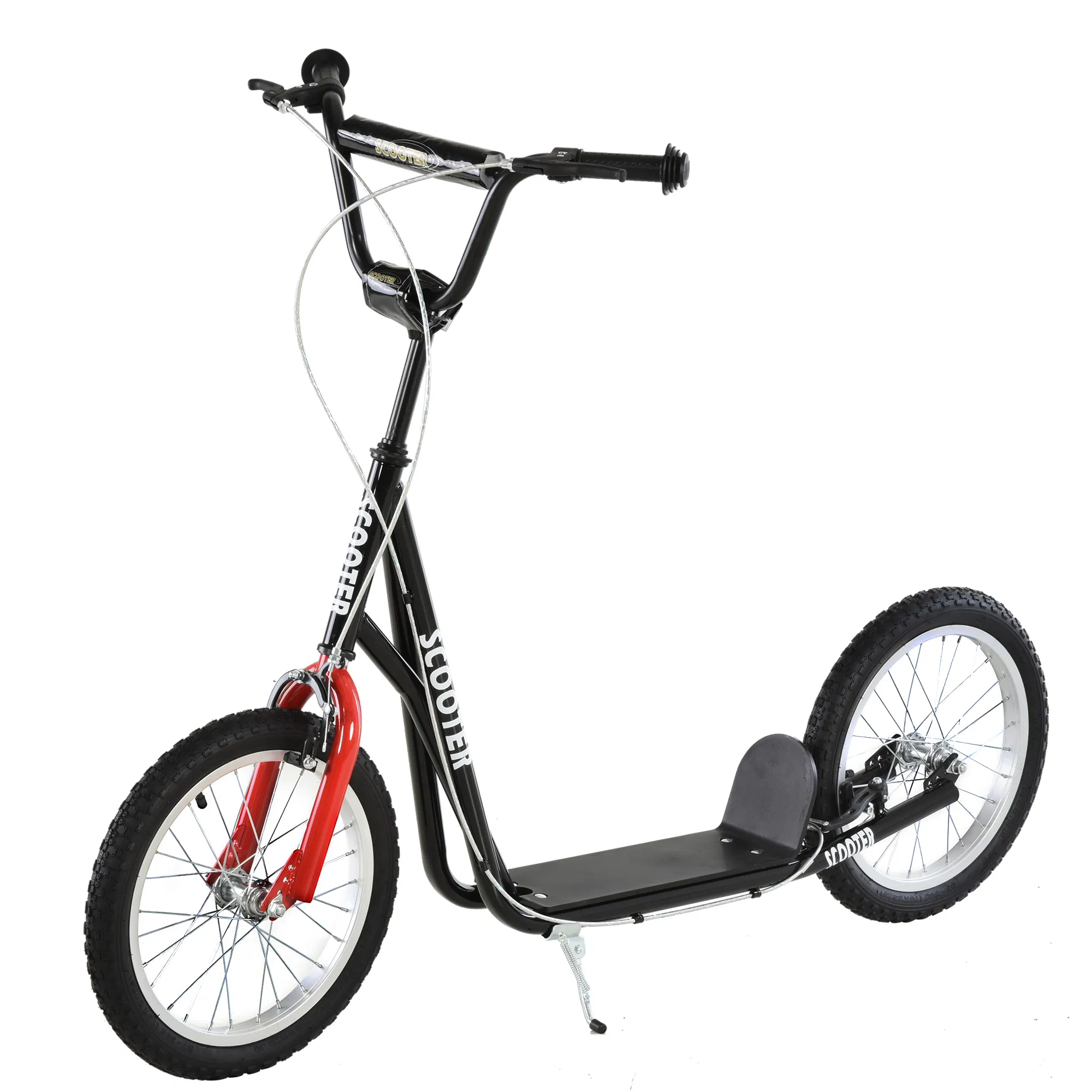 Kids Kick Scooter for 5+ Year Old, Kids Ride on Toy w/ 16'' Inflatable Wheel Dual Brakes…