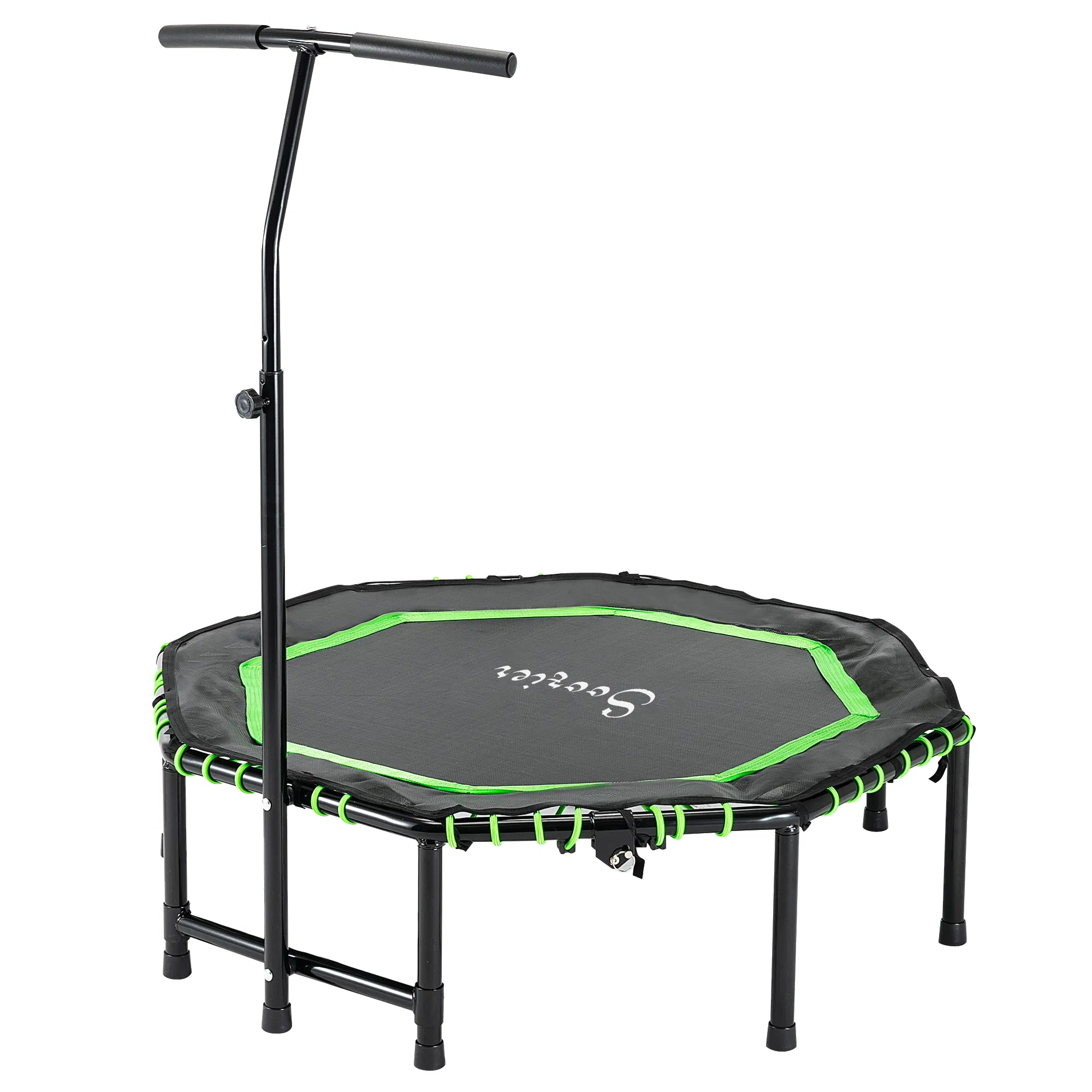 48" Mini Trampoline, Foldable Trampoline with Adjustable Handle Bar for Adults Exercise…