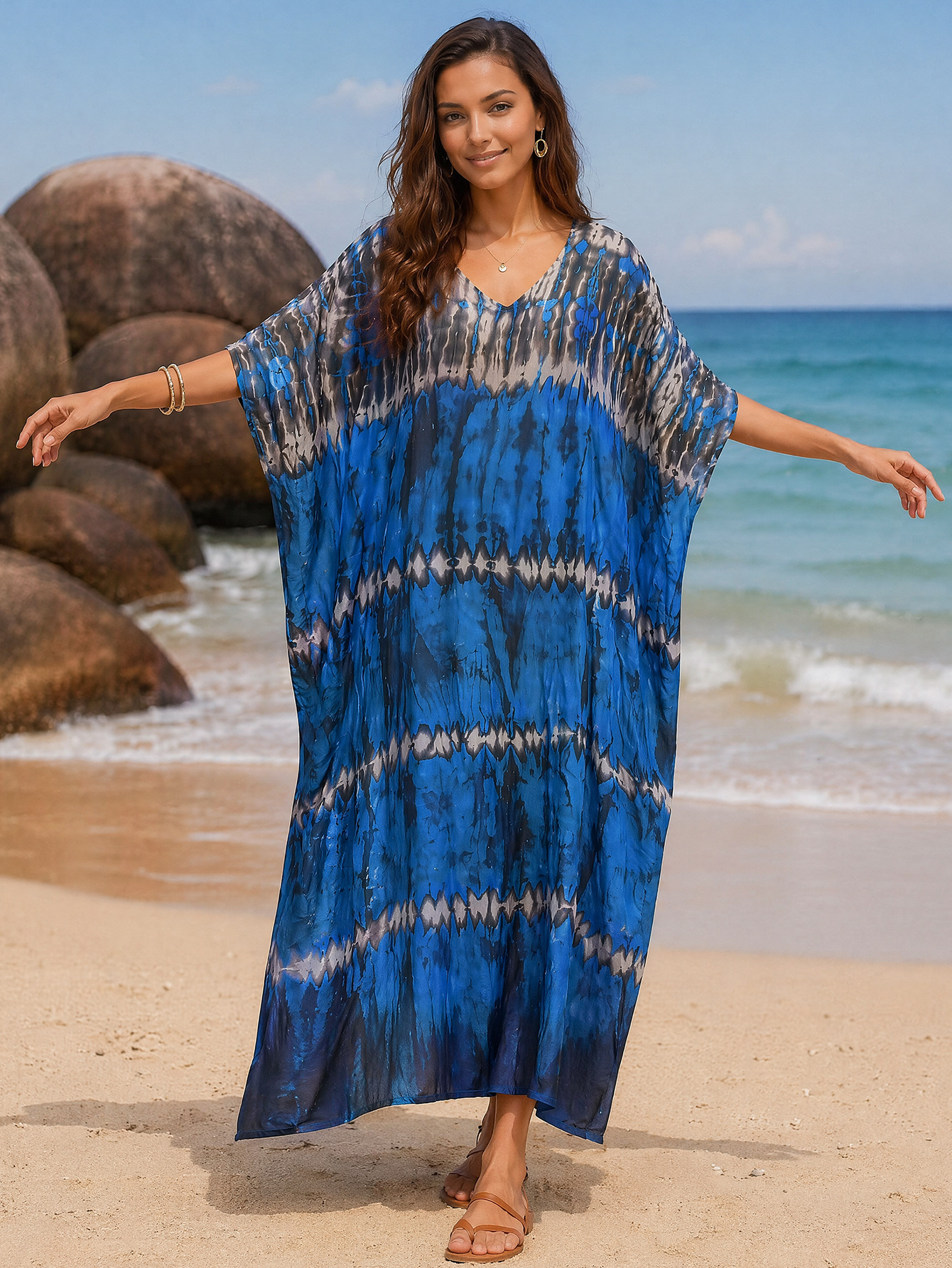 Kaftan Dresses For Women Plus Size Long Bathing Suit Cover Up Beach Dress Loungewear