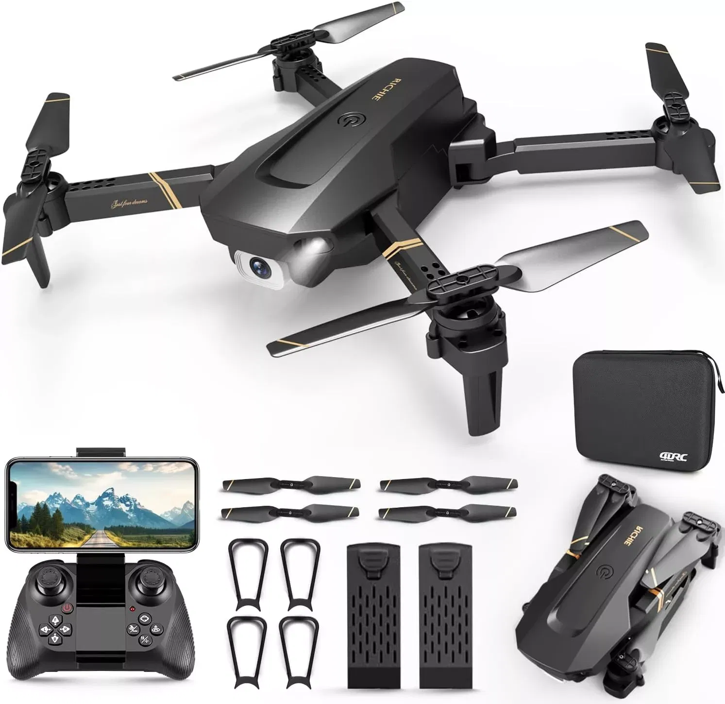 Foldable RC Drone with 1080P Camera for Adults Beginners & Kids, FPV Quadcopter Toy Gift…