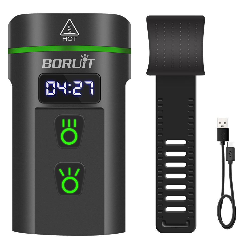 BORUIT 1800 Lm USB Rechargeable Front Bike Lights Waterproof LED Front Light