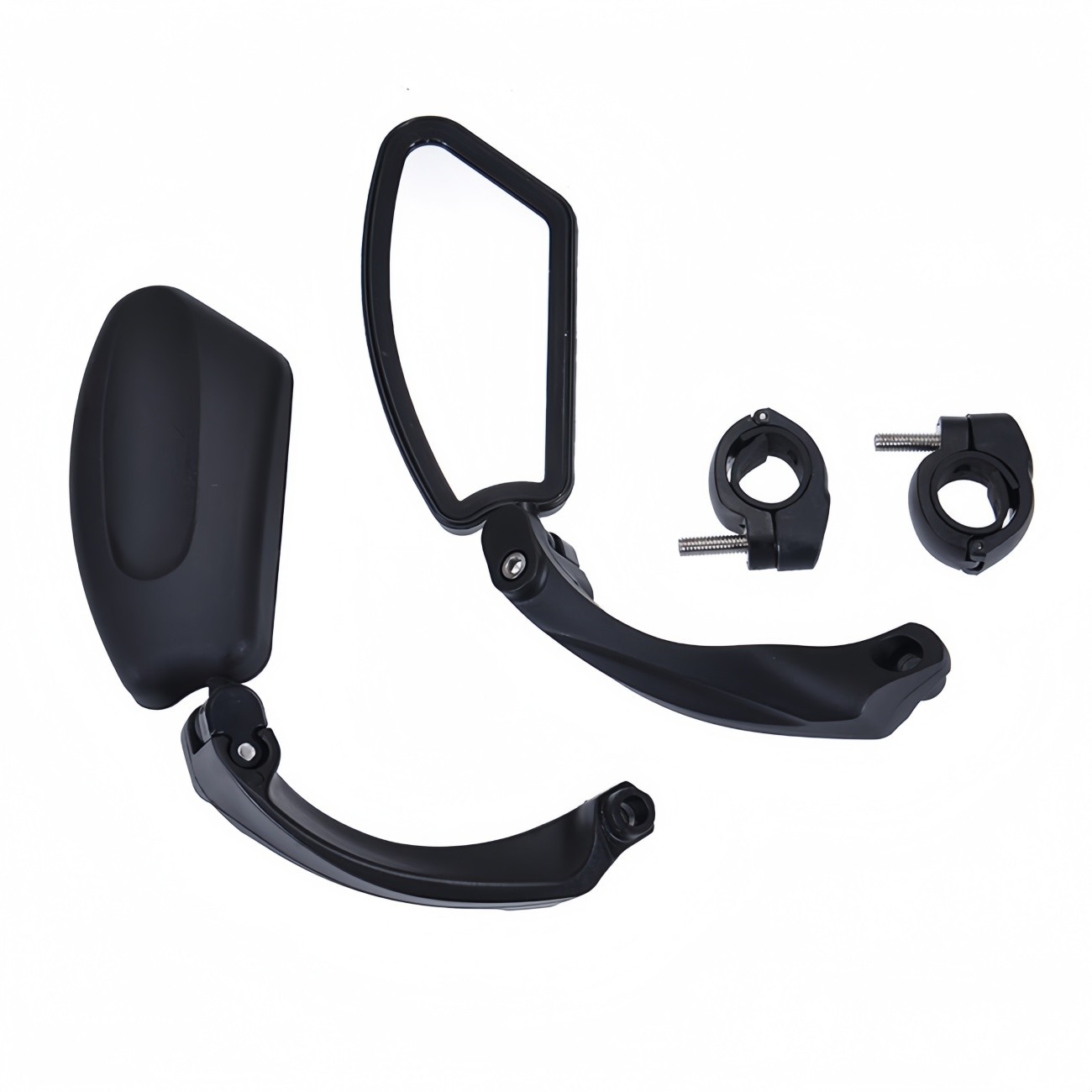 2-Pack Bike Mirror Rotaty Round Rectangle Handlebar Bicycle Rear View Glass