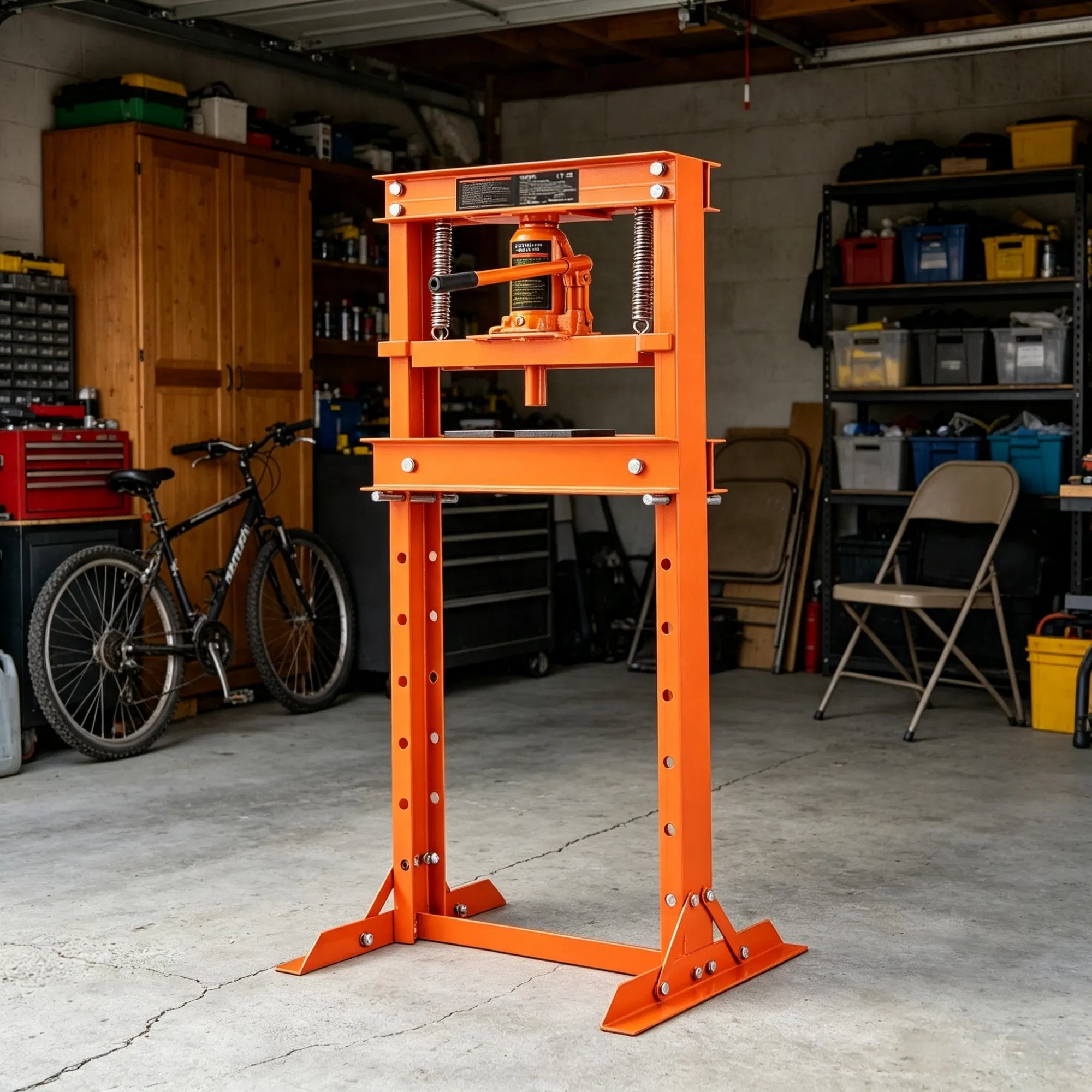 12 Ton H-Frame Hydraulic Shop Press, Adjustable Floor Press with Plates for Garage…