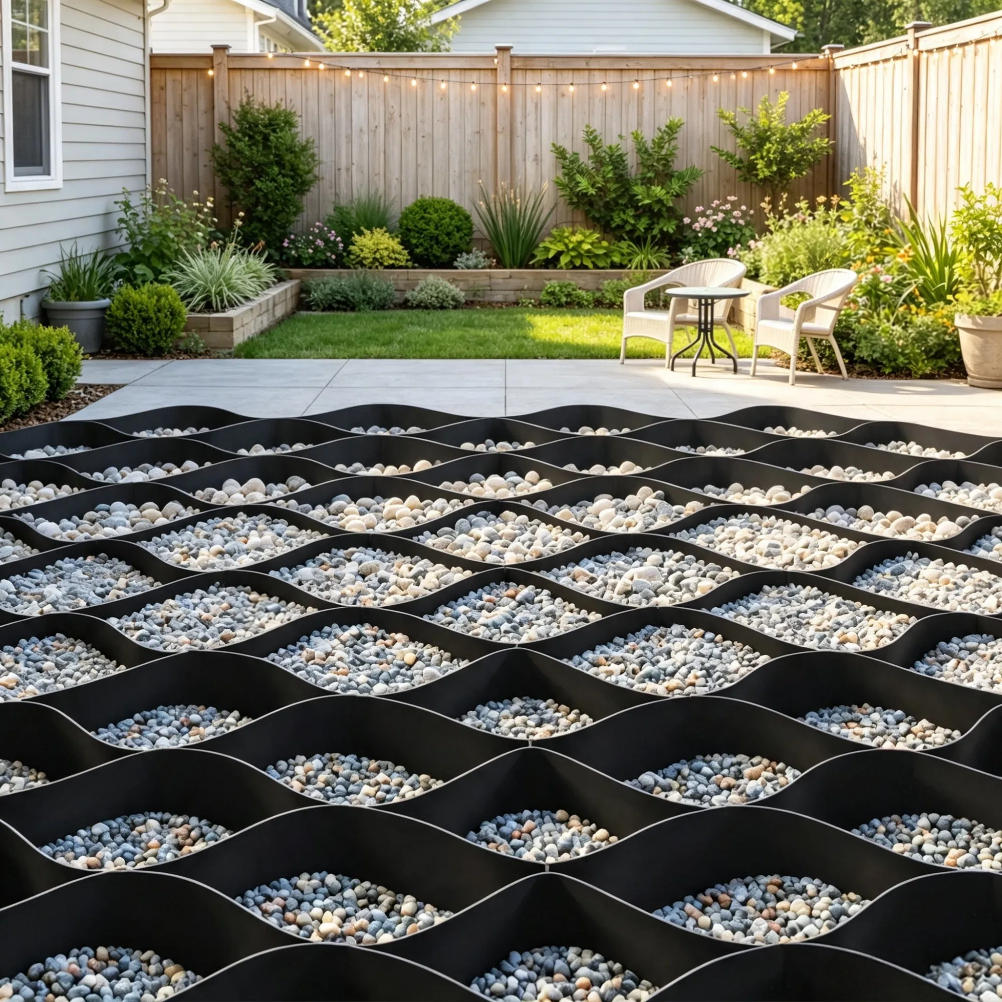 26.87 x 3.94 FT Gravel Grid, 2" Permeable Geo Grid Driveway Stabilizer for Garden, Patio…