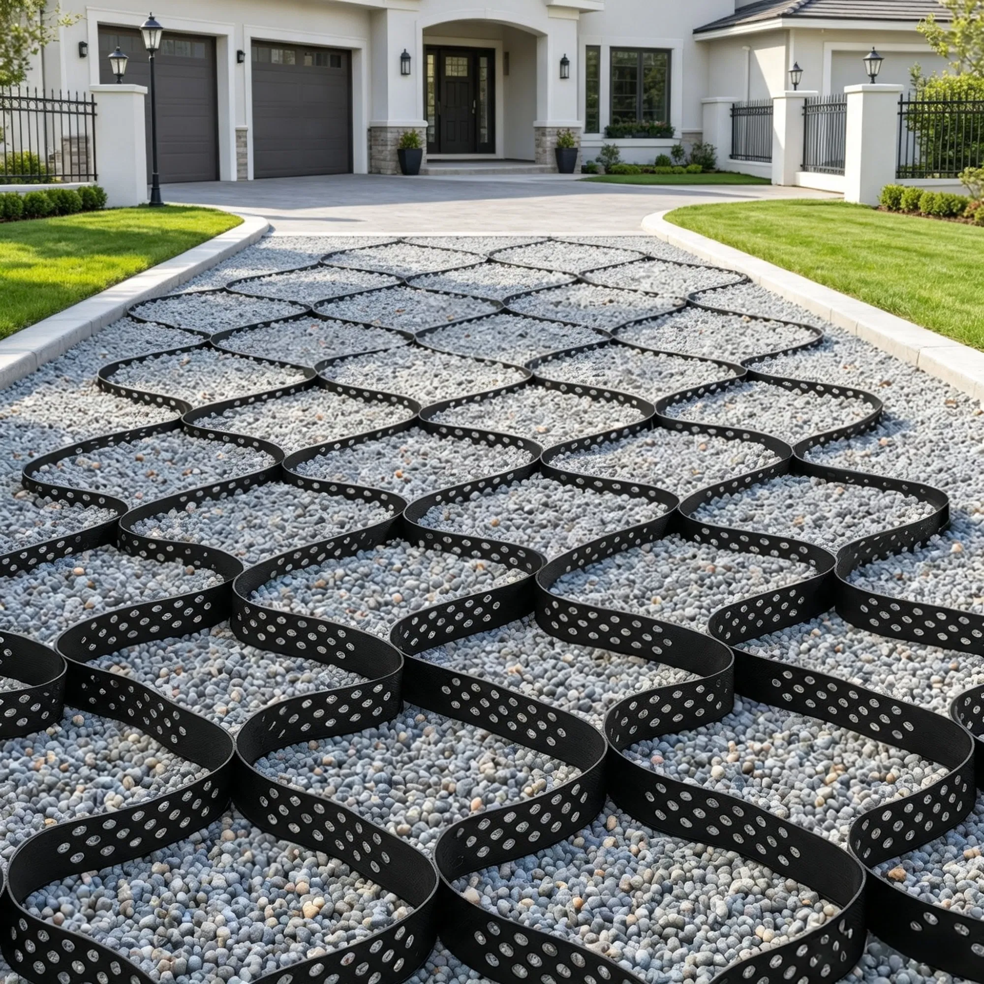 32.81 x 9.84 FT Gravel Grid, 2" Permeable Geo Grid Driveway Stabilizer for Garden, Patio…