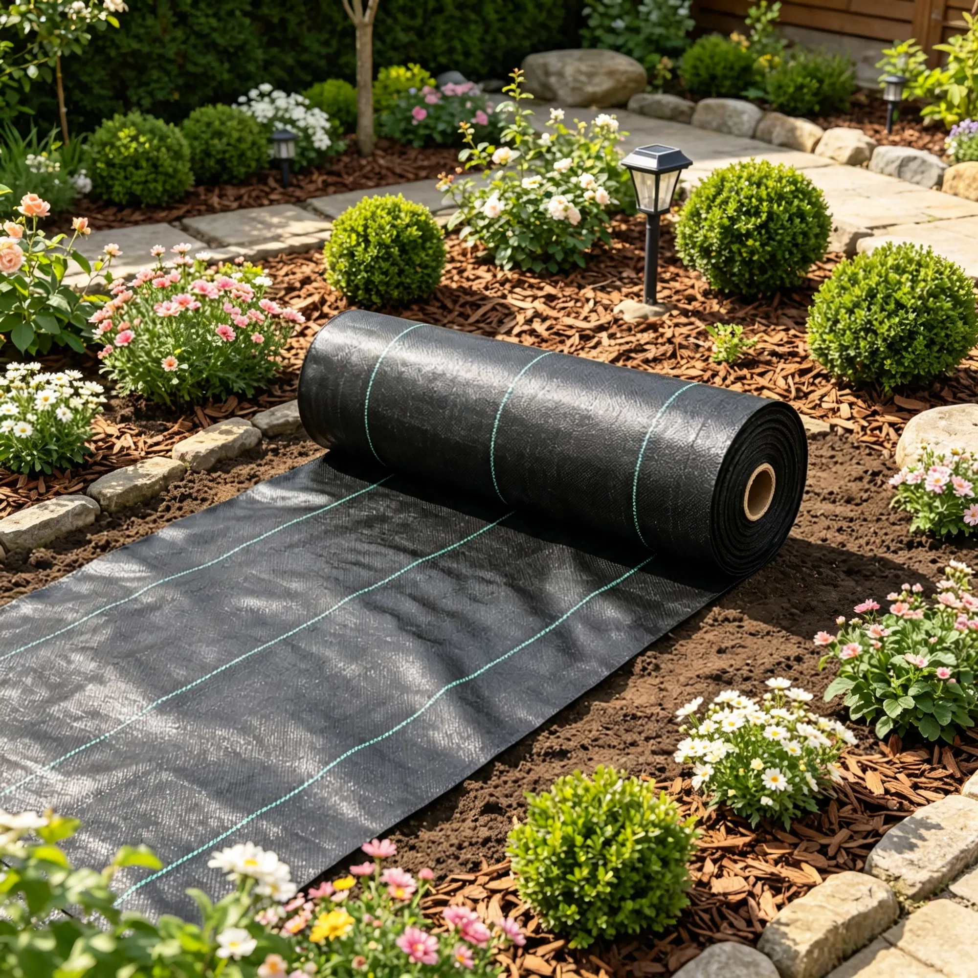 3' x 300' Heavy Duty Weed Barrier Landscape Fabric, Woven PP Geotextile Ground Cover for…