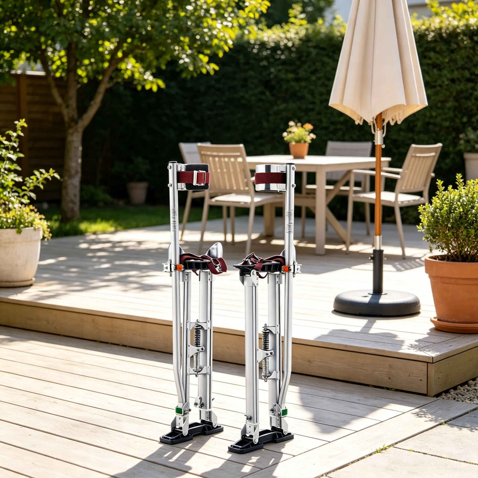 24''-40'' Adjustable Drywall Stilts with Protective Knee Pads, Durable Non-slip Work…