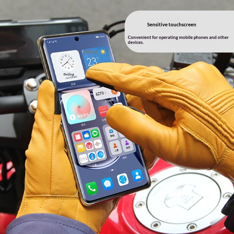 Motorcycle And Bicycle Outdoor Cycling Retro Artificial Leather Gloves
