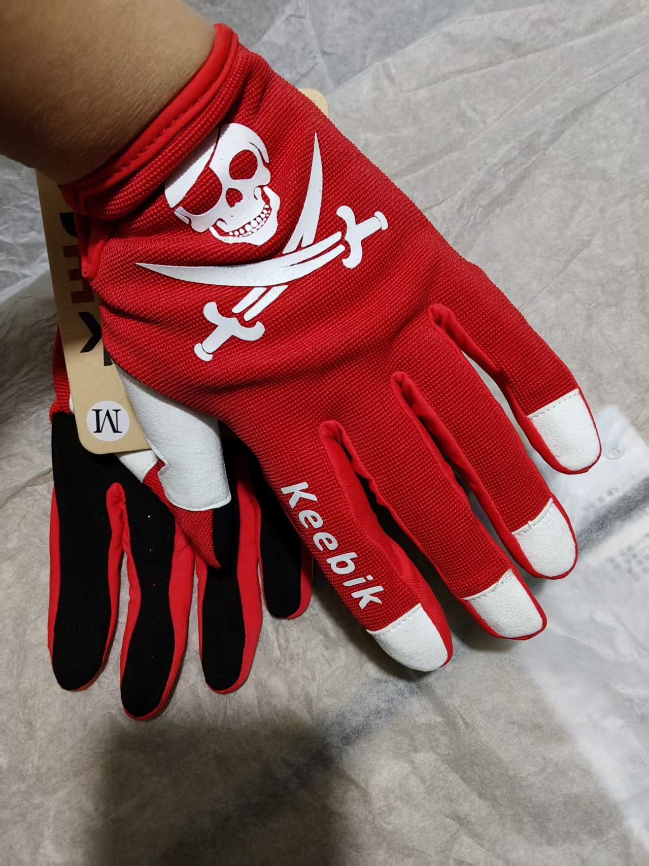 Men Women Full Finger Cycling Gloves Skull Pirate Pattern, Anti Slip For Outdoor Sports…