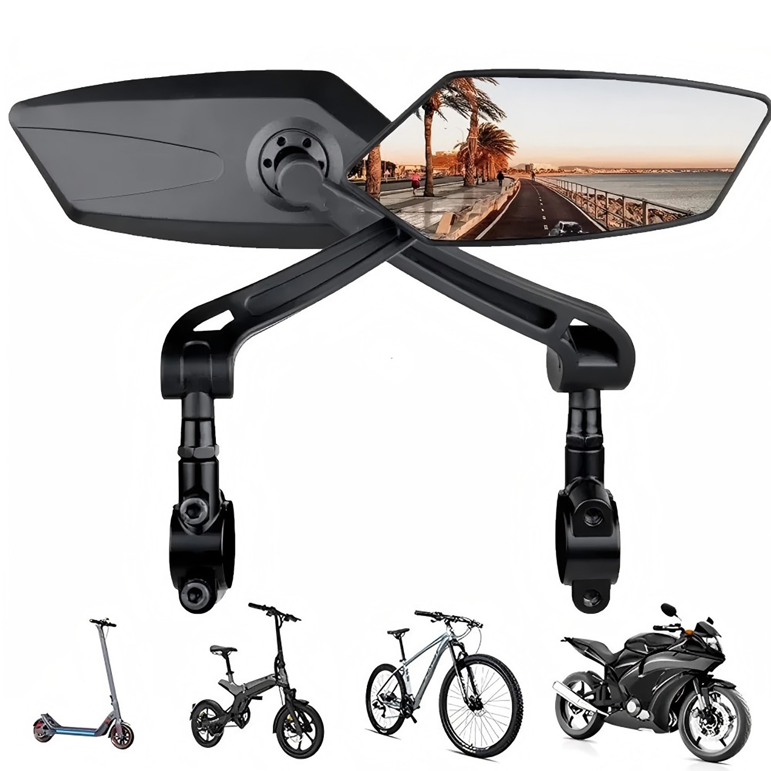 Bike Mirrors E-Bike Rearview Mirrors 1 Pair Right And Left MTB City Bicycle Mirrors…