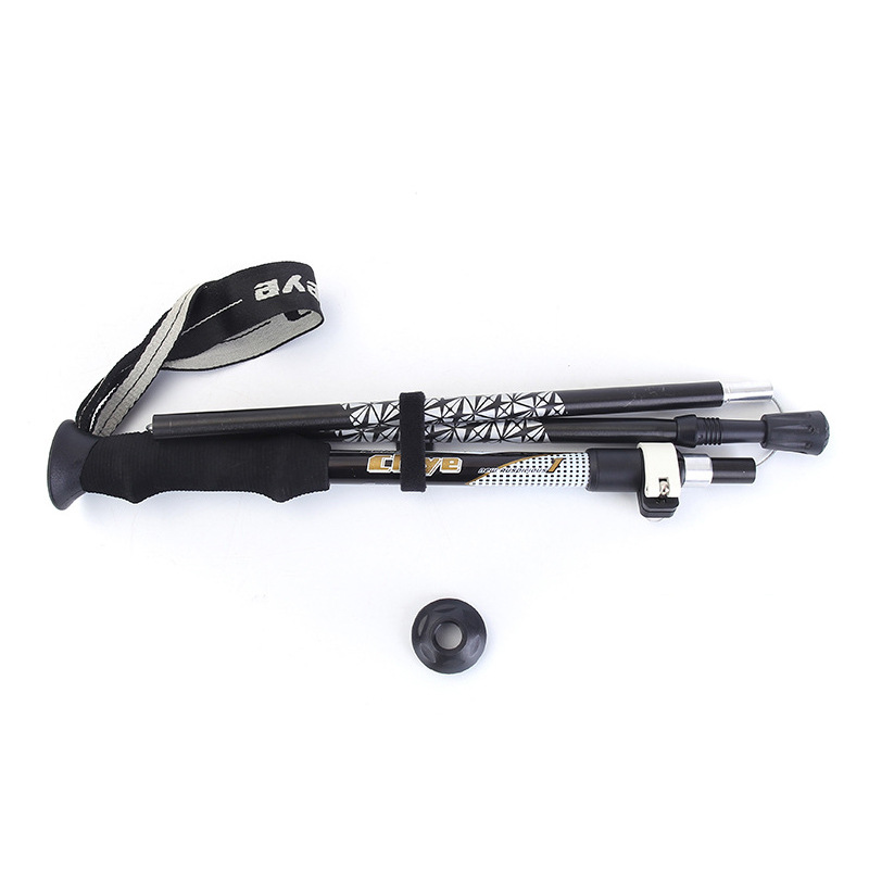 Aluminum Alloy Outdoor Adjustable Trekking Pole With External Quick-lock Mechanism