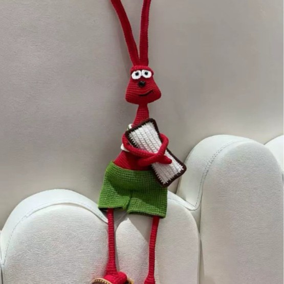 Grumpy Long-Eared Rabbit Yarn Crochet Keychain Kit