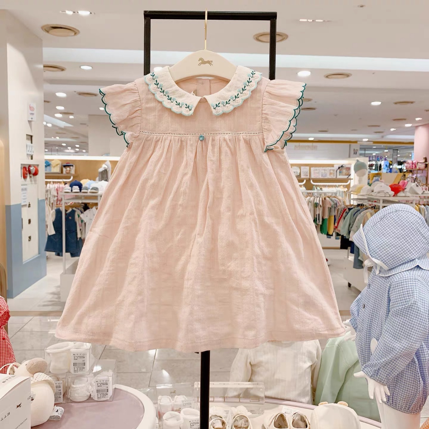 Embroidered Princess Cotton Dress Breathable Lining