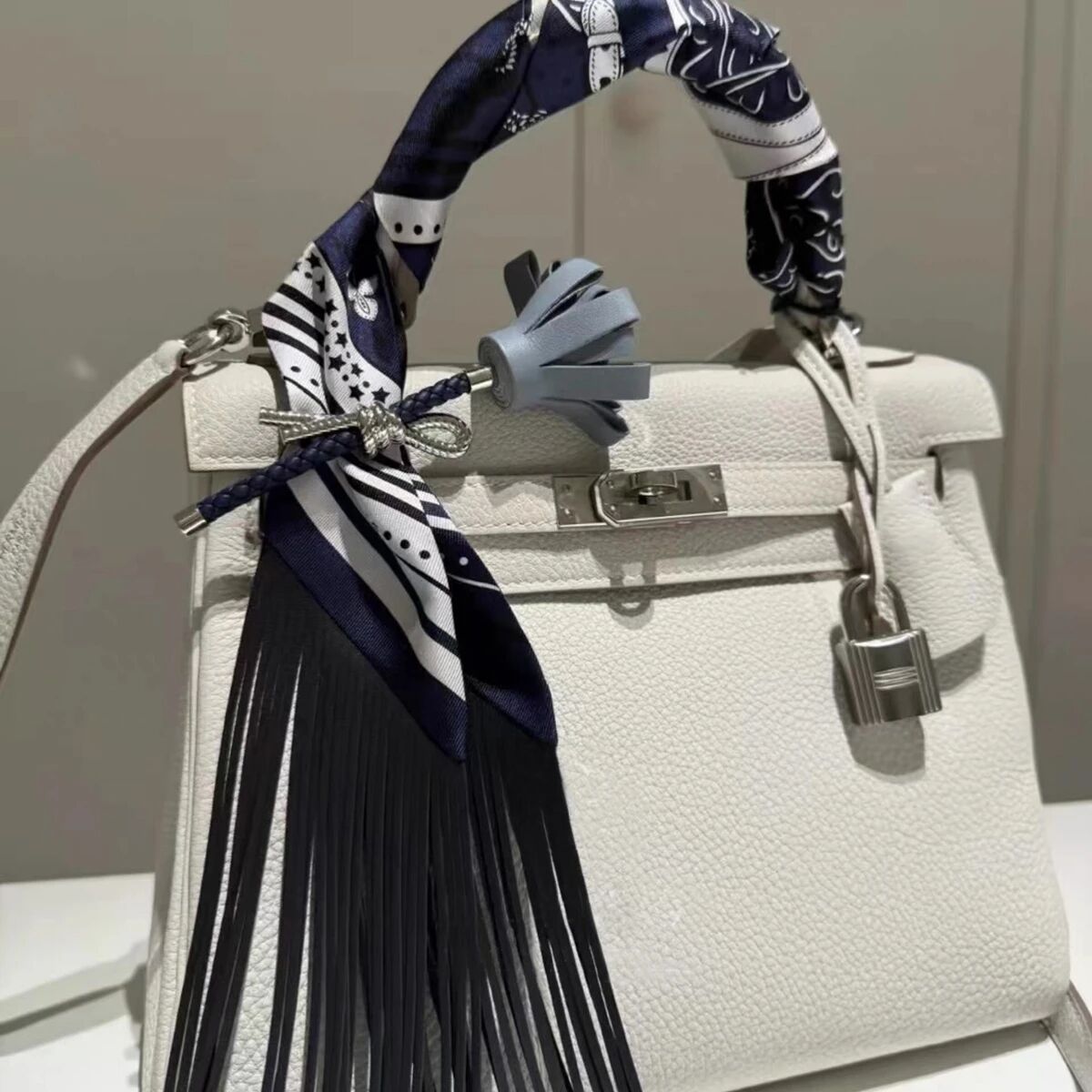 Korean-style Trendy Twill Silk Ribbon Scarf For Women