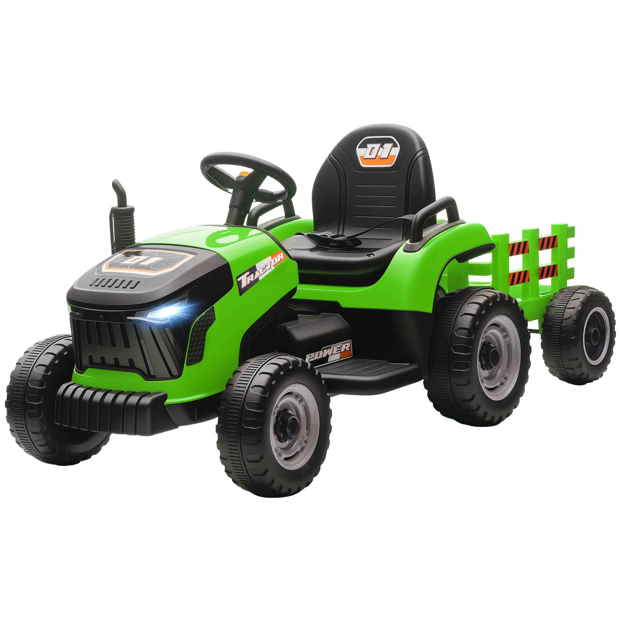 12V Kids Ride On Tractor with Trailor, Remote Control, Music, Lights, Shifter, for Kids…