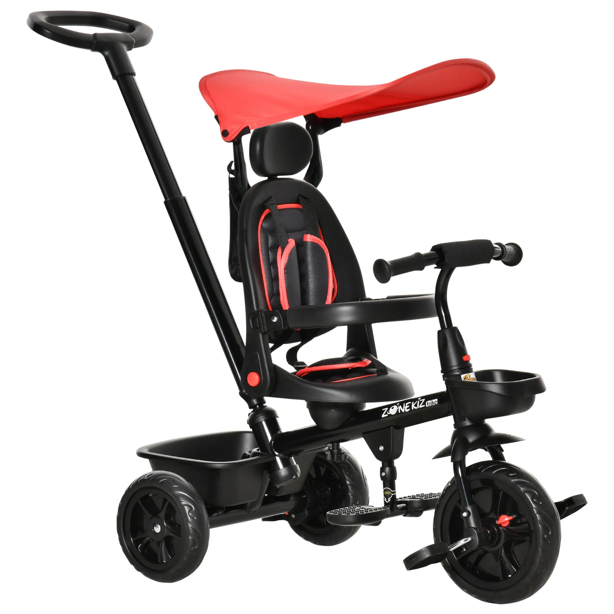 Kids Tricycle 4-in-1 Trike with Reversible Angle Adjustable Seat Removable Handle Canopy…