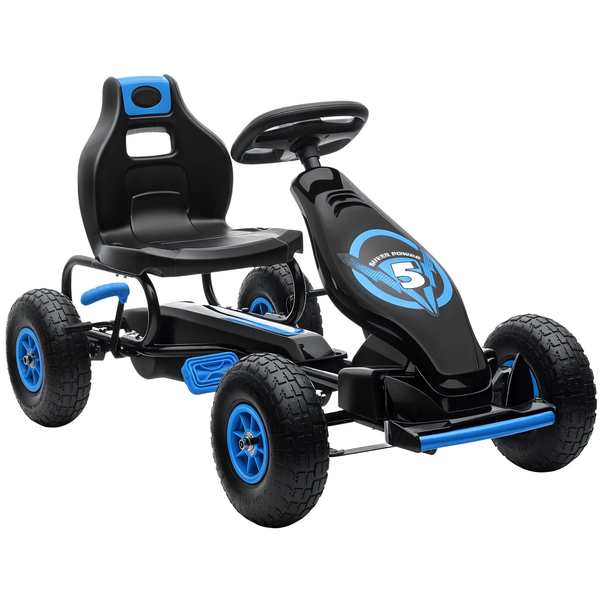 Kids Pedal Go Kart, Ride On Toys for Boys Girls with Ergonomic Adjustable Seat, Rubber…