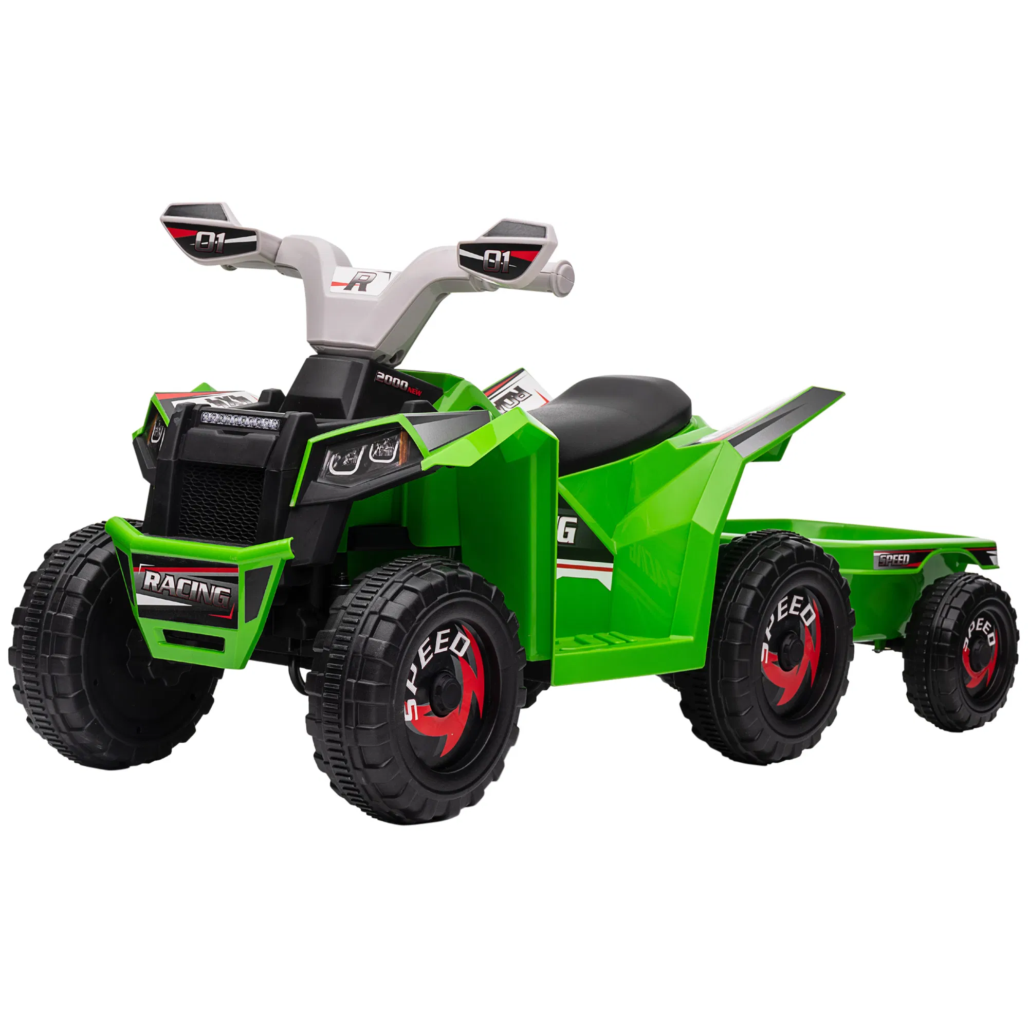 6V Electric Toy Car with Back Trailer, Forward Backward, Wear-Resistant Wheels for Ages…