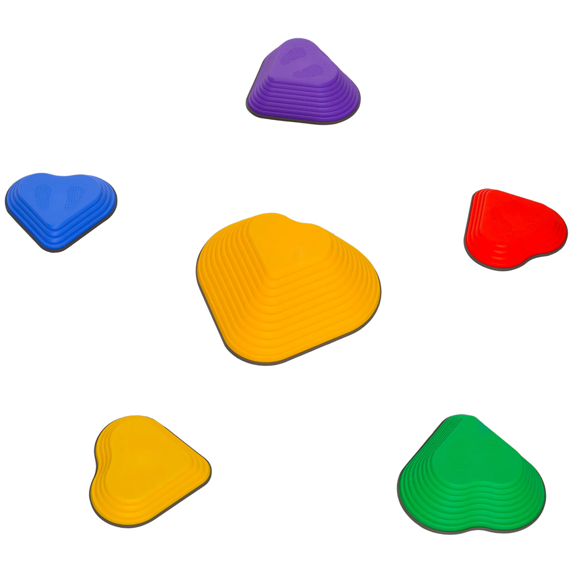 6-Pack Non-Slip Stackable Kids Stepping Stones, Heart-Shaped