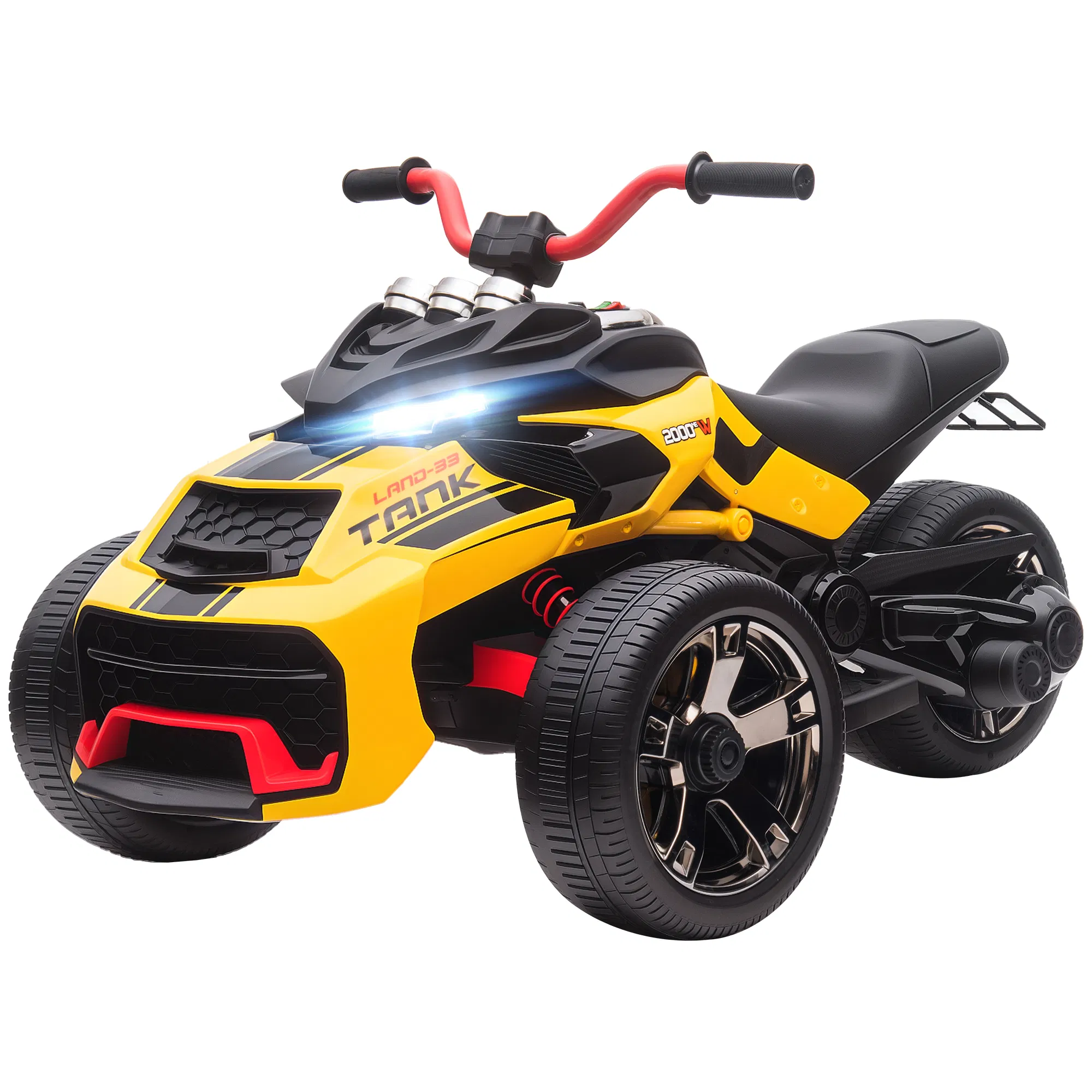 12V Kids Ride On ATV with MP3 Player, Music, Horn, 2 Speeds, LED Lights, Gift for Boys…