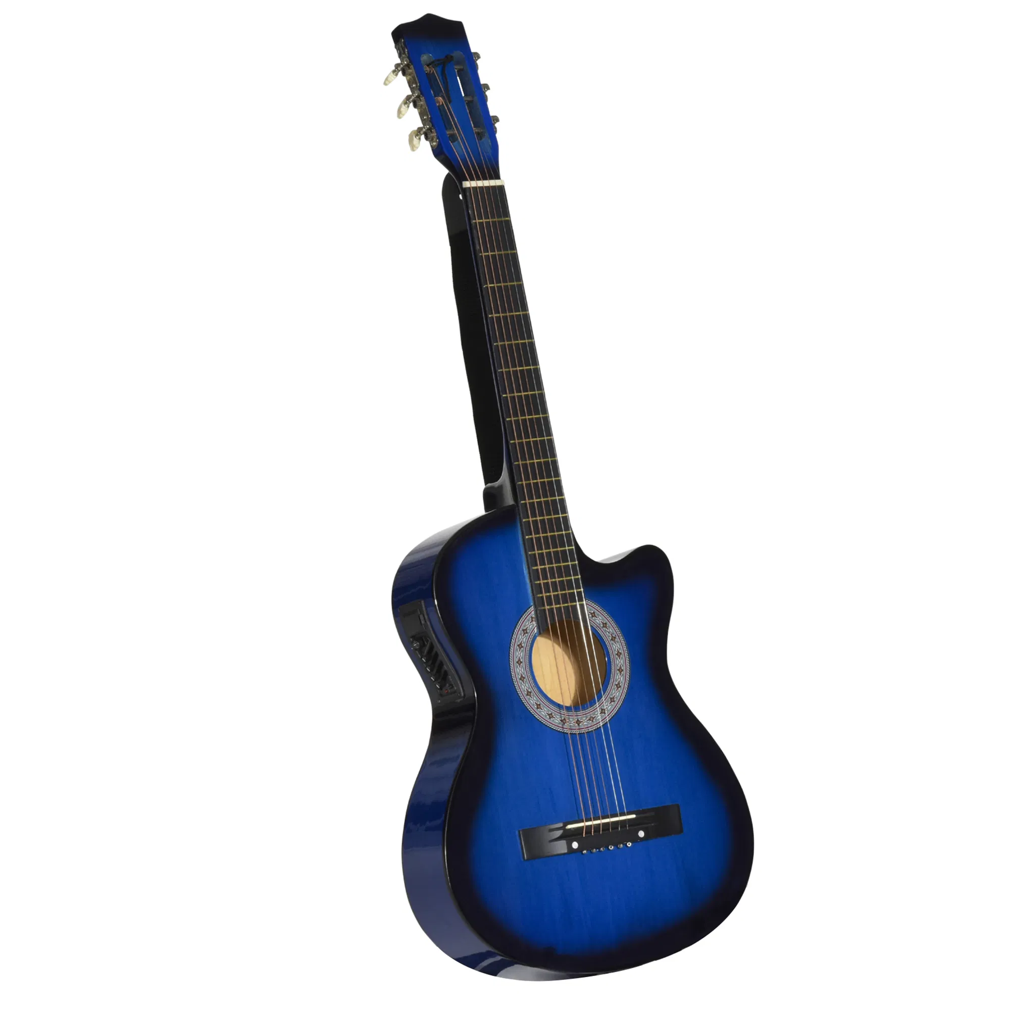 38 Inch Full Size Classical Acoustic Electric Guitar Premium Gloss Finish with Strings…