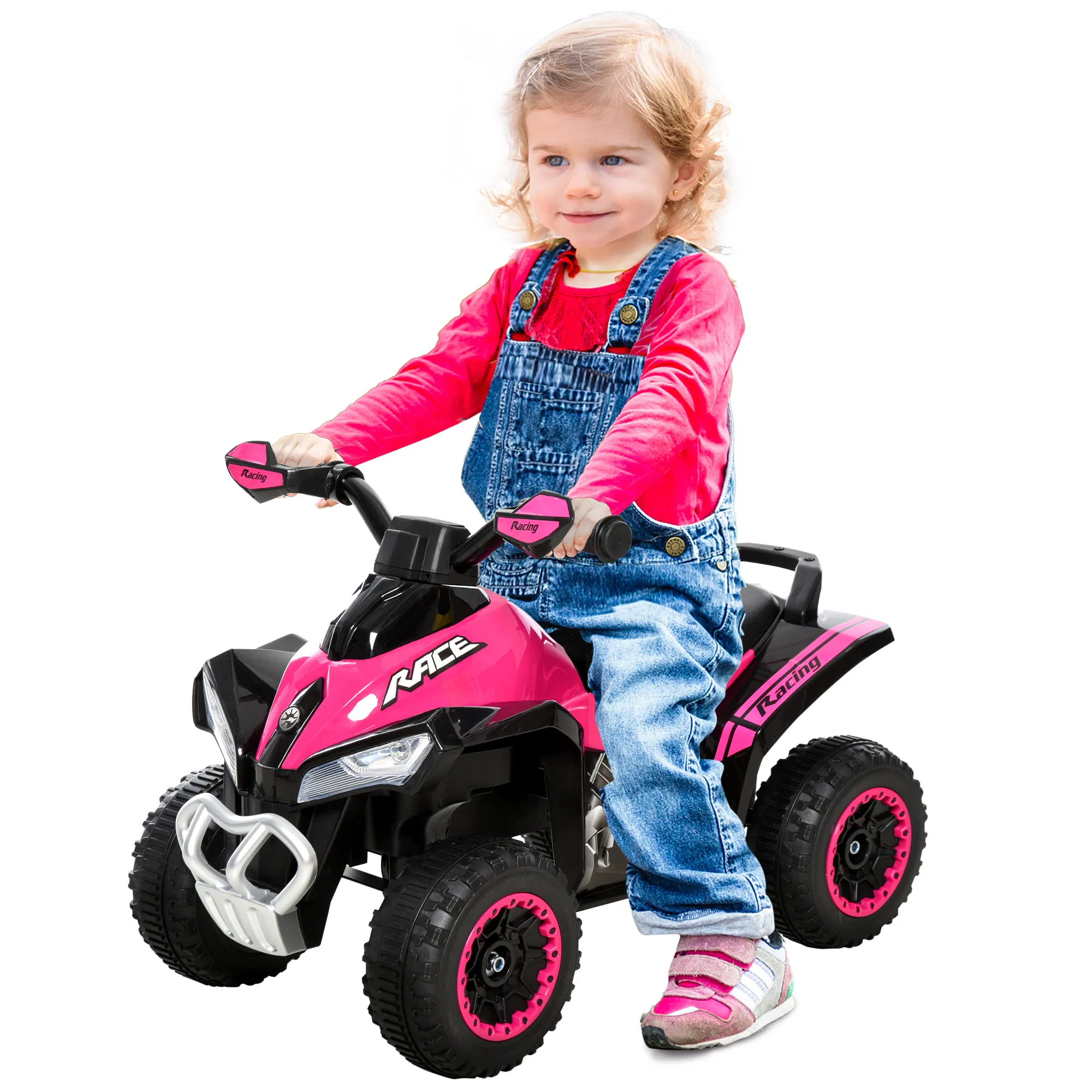 No Power 4 Wheels Ride on Toy for Kids, Foot To Floor Slider Toddler Ride-on Car with…
