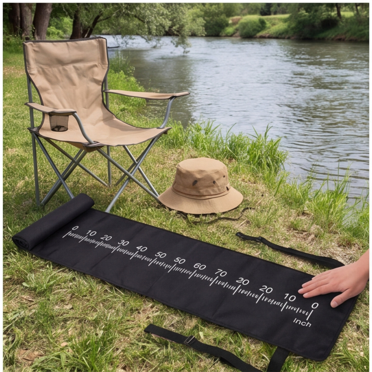 Fishing Spot - Durable Mat For Fishing Gear & Wet Area Party Accessory Set