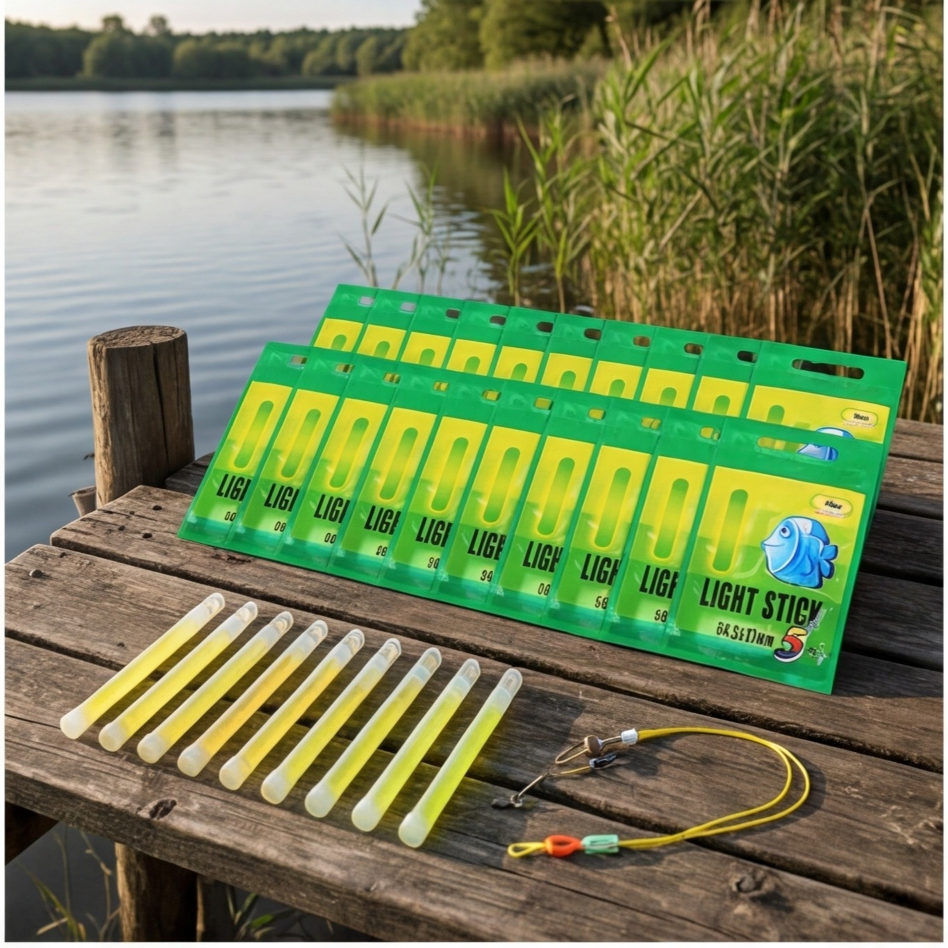100-piece Fishing Glow Stick Set With Swivel Connector, 20 Packs Of 5 Glow Sticks…