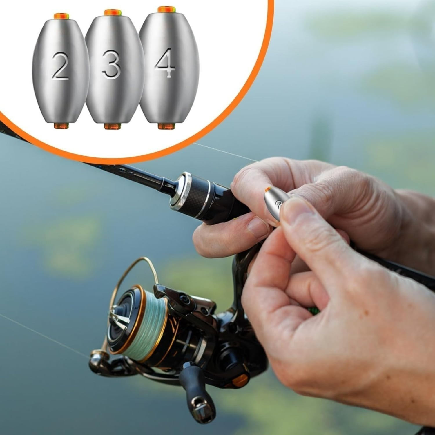 50-Piece Set Of Sea Fishing Weights With Plastic Core, Mixed 9 Sizes, Small Fishing…