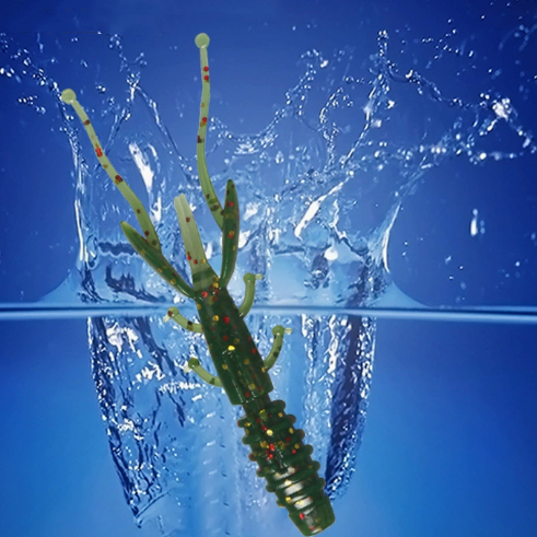 Lure Bait Drop-shot Rig Soft Worm Bass Lure Shrimp-scented With Salt