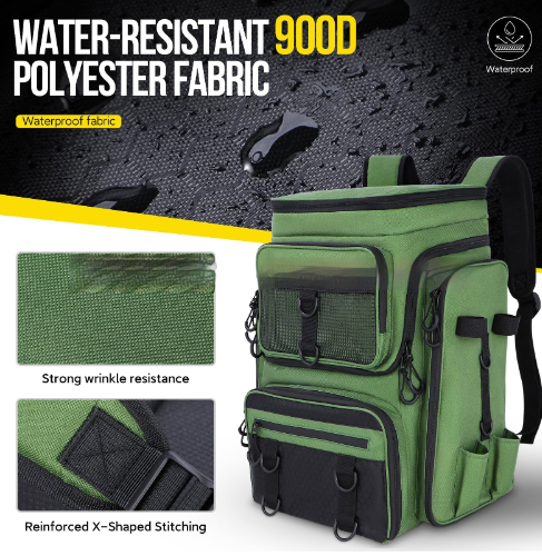 Outdoor Multi-Functional Fishing Tackle Bag Fish Rod Storage Backpack