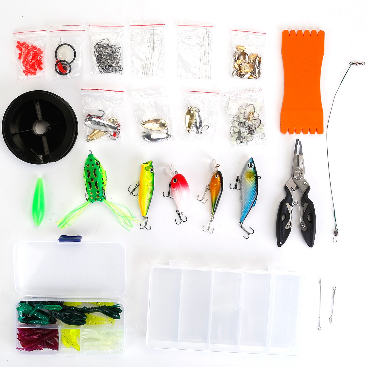 383-Pack Fishing Lures Tackle Box Bass Fishing Animated Lure Crankbaits Spinnerbaits Soft…