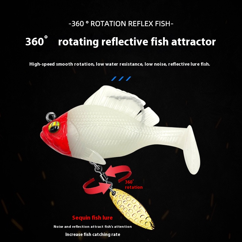 Rotating Sequins T Tail Topmouth Culter Bass Mandarin Fish Bait