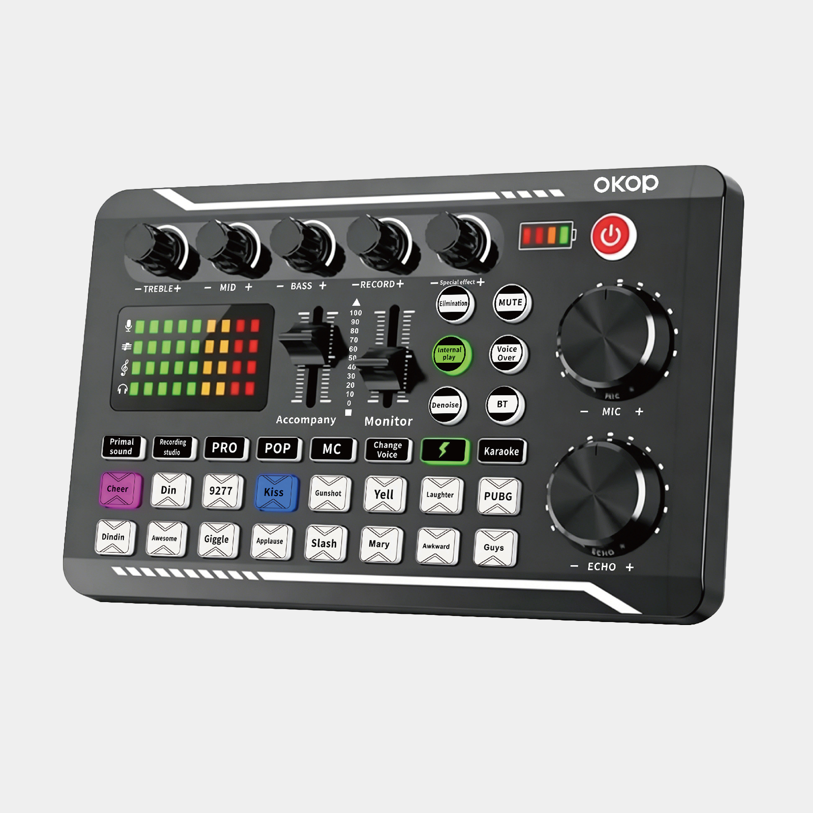 KP-K17 18 New Multifunctional Live Streaming Sound Card Features Special Effects Voice…