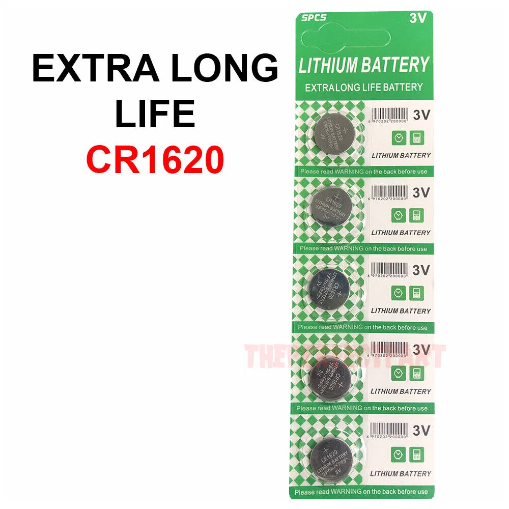 5-Pack CR1620 Lithium Battery 3V Button Cell Watches Pagers Calculators LONG LIFE