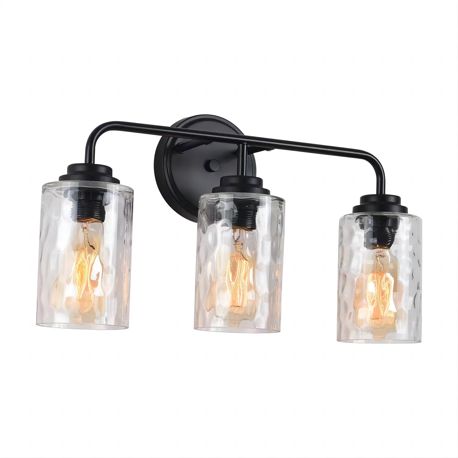 3-Light with Clear Glass Glacier Shade Unique Hand-make Lampshade Industrial Indoor Light…