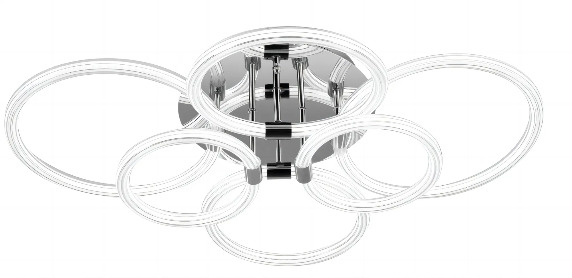 Modern LED, Flush Mount Ceiling Light with Dimmable Remote Control, 6Rings Acrylic…