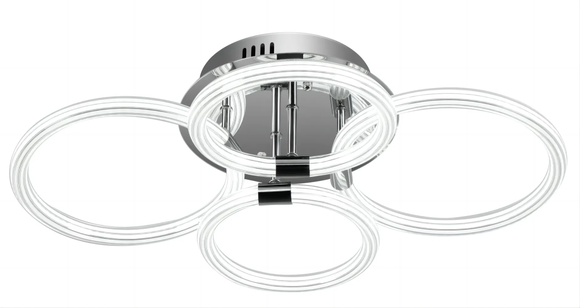 Modern LED Flush Mount Ceiling Light with Dimmable Remote Control, 6Rings Acrylic for…