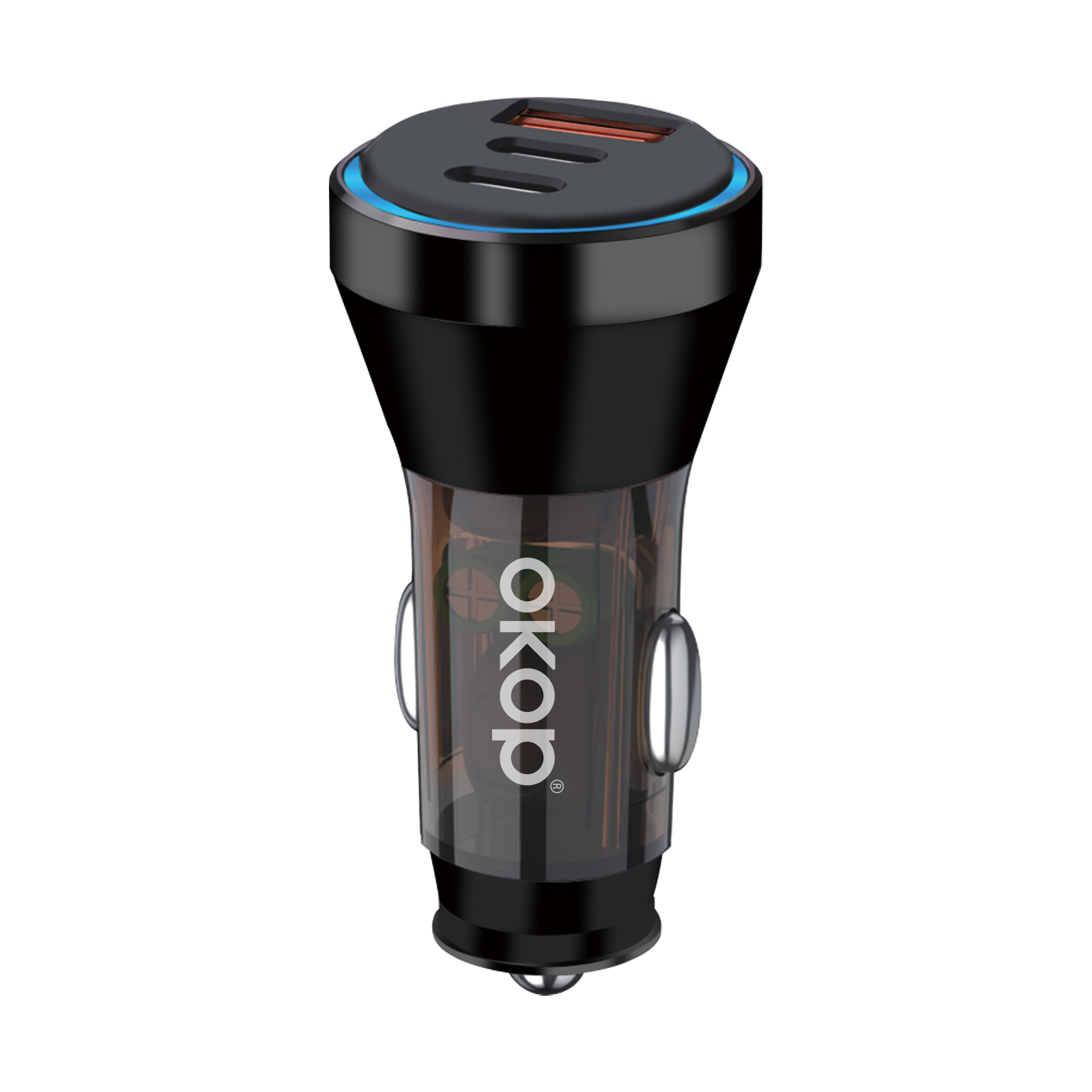 KP-C105 Best-selling Multi-port Car Charger USB Type-C With Super-fast Charging And MP3…