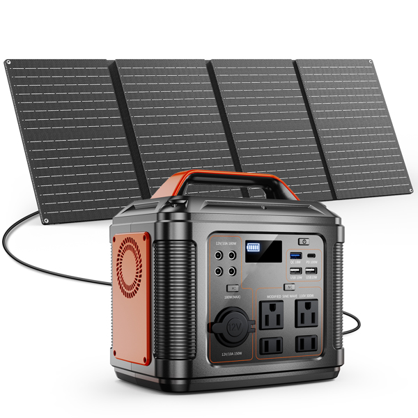 Powerbank 300w Portable Power Station With 60w Solar Panel For Camping Solar Generator…