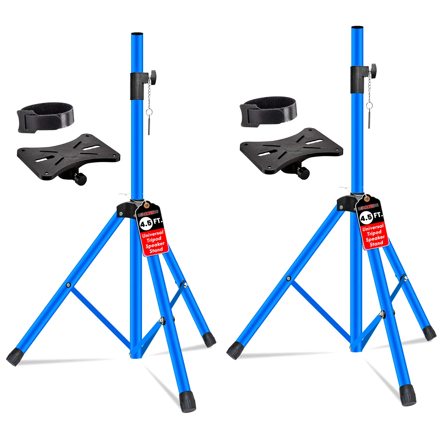 5 Core Speaker Stand Pair Adjustable 31 to 54" PA DJ Tripod Stands Heavy Duty w 35mm Add…