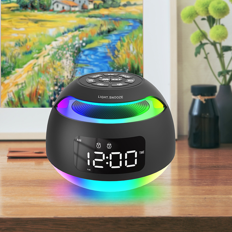Bluetooth Speaker LED Radio Alarm Desktop Colorful Electronic Alarm Clock