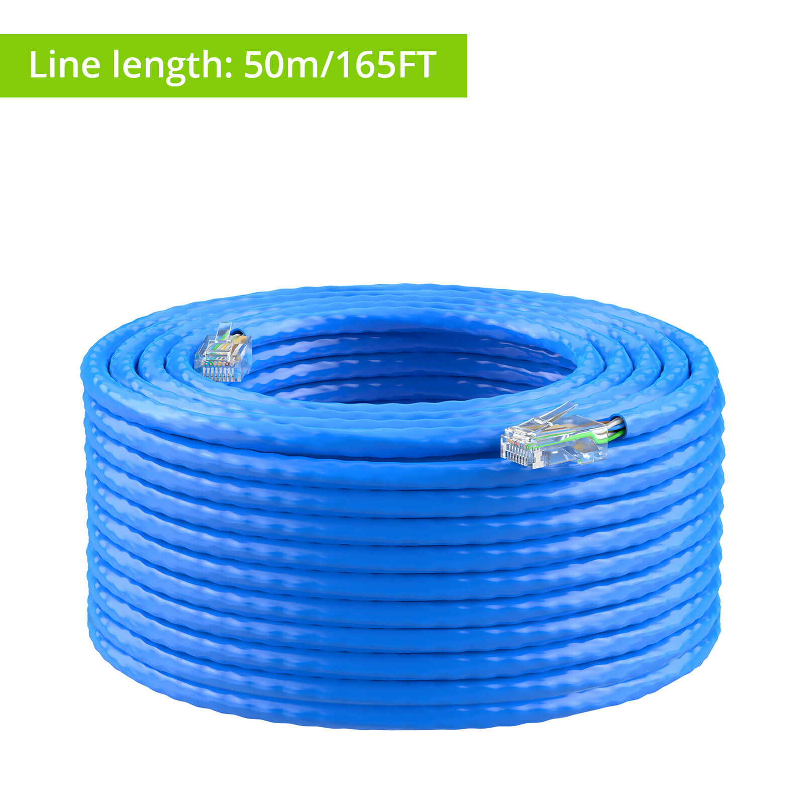 50M 165Ft CAT6 RJ45 Ethernet Network High Speed Cable 23AWG Solid Bare Copper