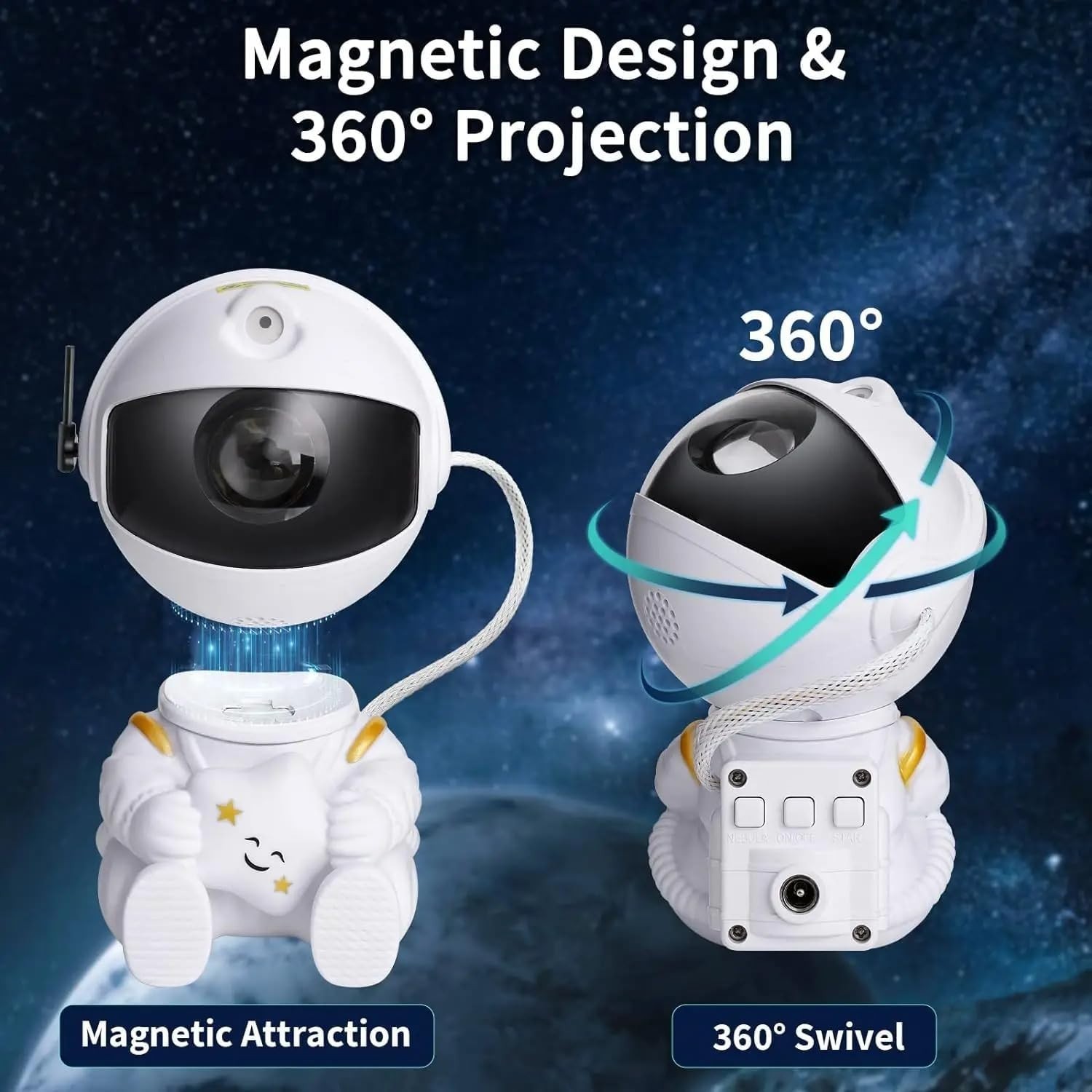 Astronaut Galaxy Projector, 360 Adjustable Star Projector, Starry Night Light Projector…