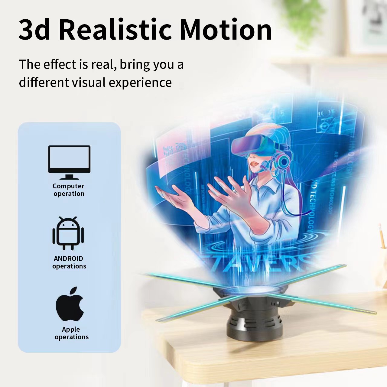 3Dhologramfan, 60cm 3Dhologramfan Projector HD 720 LED Holographic Christmas Tree…