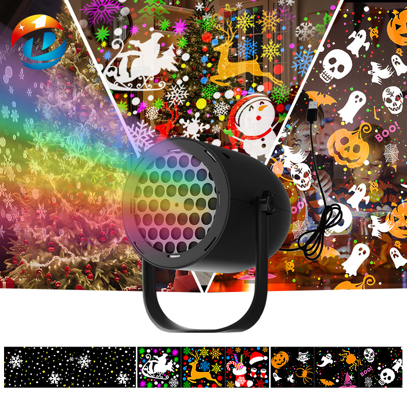 Snowflake Christmas Projection Light With 16 Patterns Atmosphere Lamp