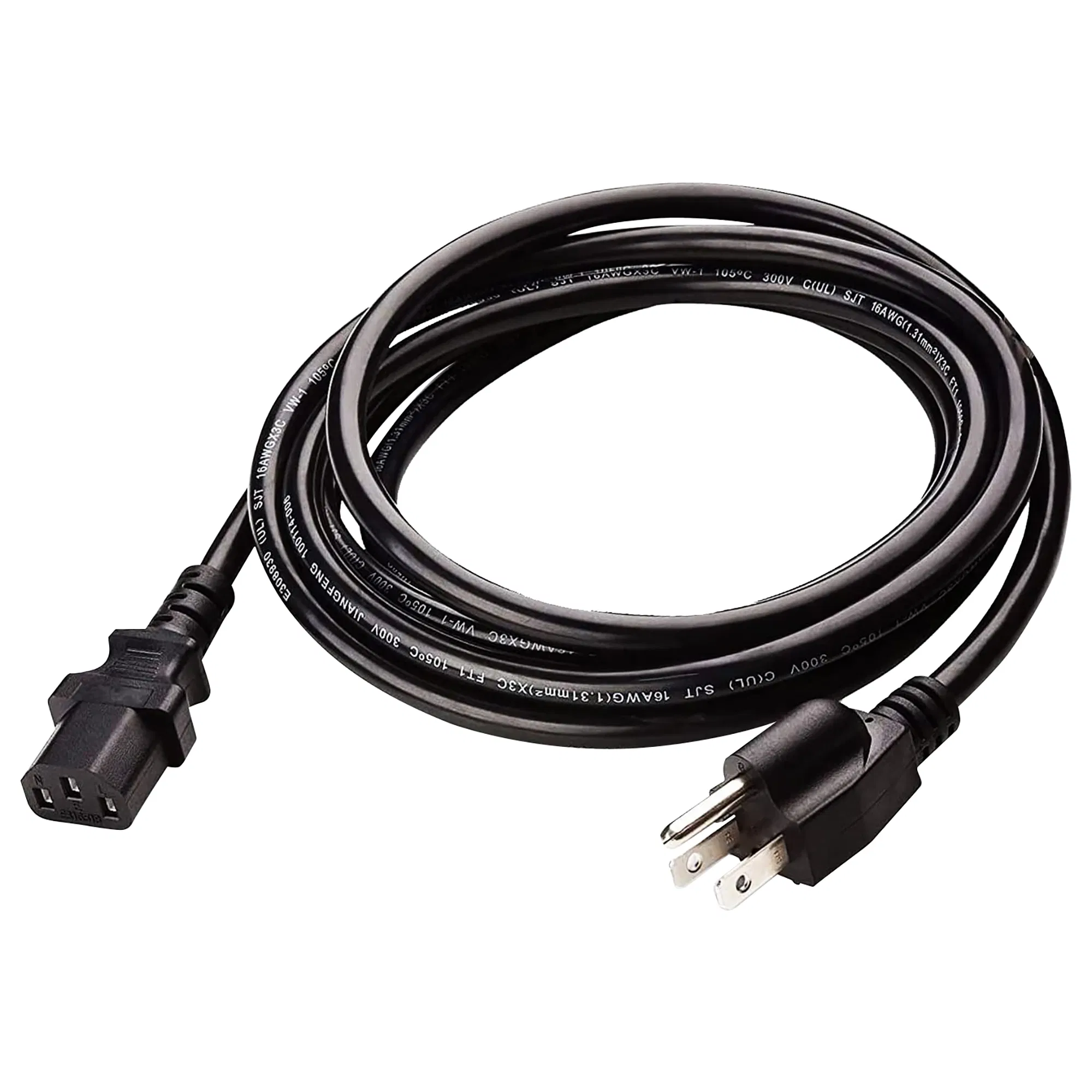 5 Core AC Power Extension Cord 10Ft 3 Prong Adapter 16AWG/2C 125V 13A US Polarized Male…