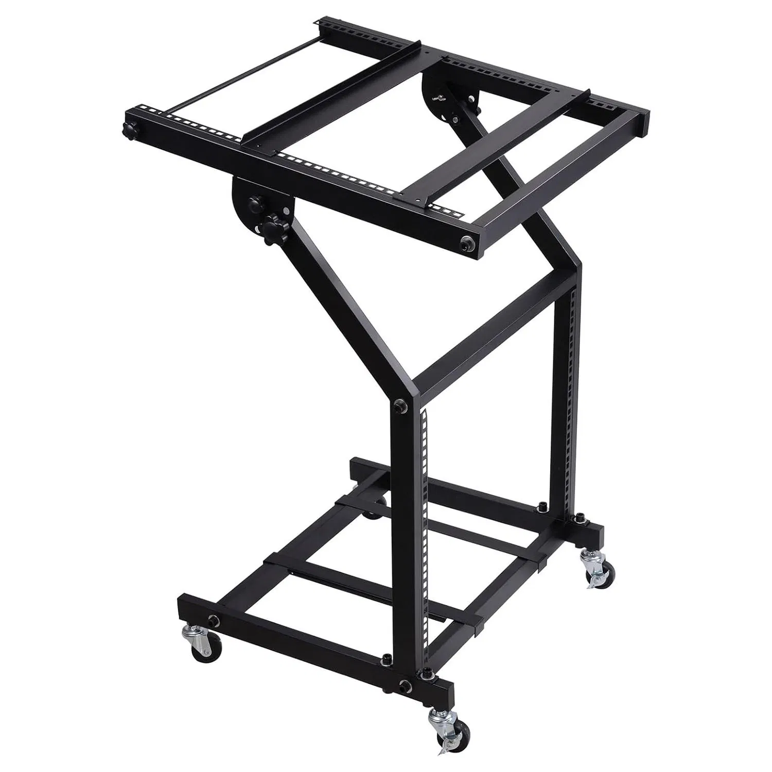 5 Core DJ Mixer Stand 9U/12U/16U Adjustable Rack Mount Rolling Stage Cart Pro Audio…